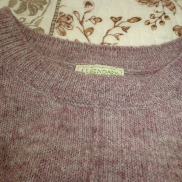 NWOT LEGENDARY OUTFITTERS Knit Crew Neck Sweater S Lavender/Plum Raglan Sleeves - Picture 6 of 15